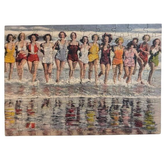 Bathing Beauties Postcard Puzzle 100 pc - Rehoboth Beach Museum DE - Complete - Picture 1 of 9